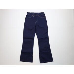 NOS Vintage 70s Streetwear Boys 14 Flared Wide Leg Denim Jeans Indigo Blue USA